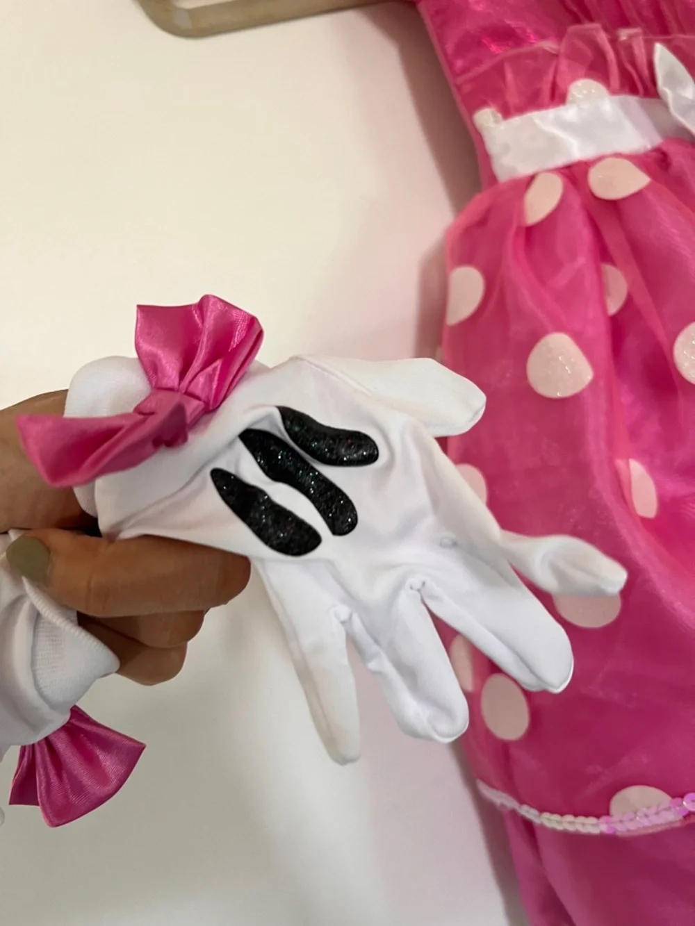 Disney Minnie 3t Pink Polka Dot Girls' Costume Dress with Bow